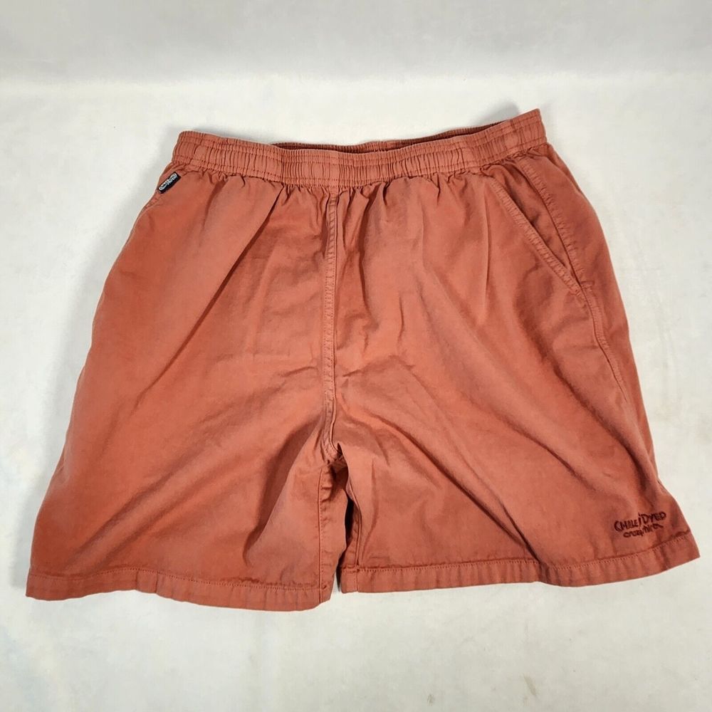 Crazy Shirts Chile Dyed Shorts Sz Large Red Cotton Mens Casual Athletic - Picture 1 of 10